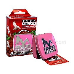 Four Seasons Assorted Colors and Flavors Condoms 6 Pack