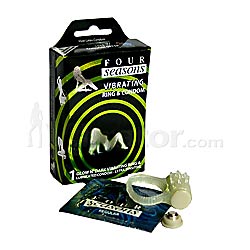 Four Seasons Glow in the Dark Vibrating Ring and Condom