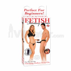 Vibrating Hollow Strap-On - Black