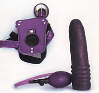 Strap-on with an expanding dong