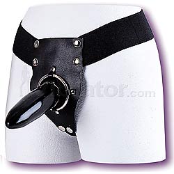 Leather Ring Harness with dildo
