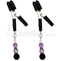 Spartacus - Purple Beaded Nipple Clamps - Endurance