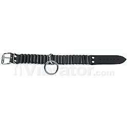 1.25" Woven Leather Armband or Collar with Bondo Ring