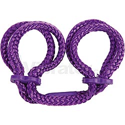 Japanese Silk Rope Wrist Cuffs - Purple