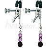 Spartacus - Purple Beaded Nipple Clamps - Wide Jaw