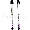 Spartacus - Purple Beaded Nipple Clamps - Tweezer Style